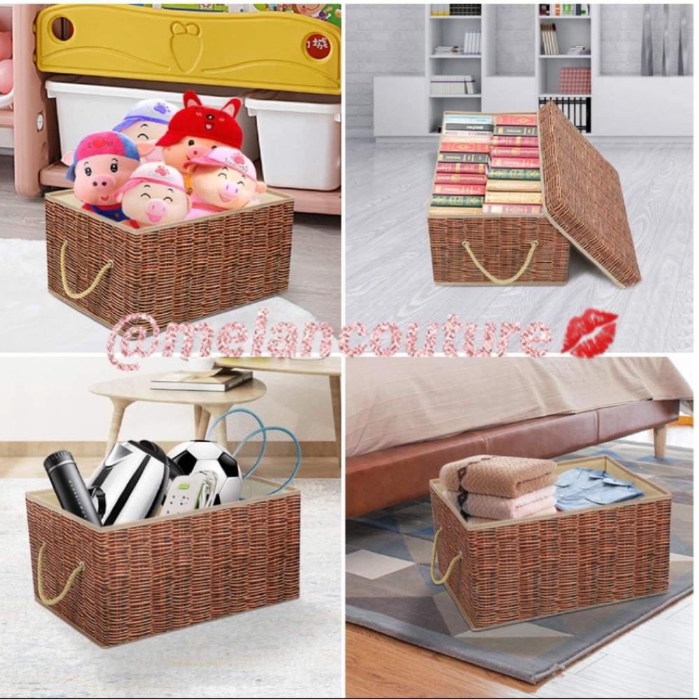 Storage Bins Fabric Printed Boxes Bamboo Style - Picture 3 of 6